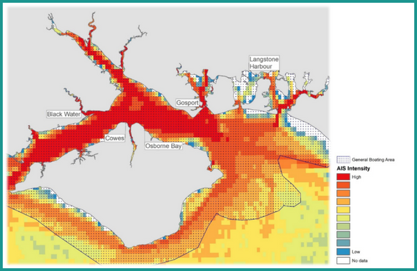 Recreational boating intensity within the Solent Maritime SAC